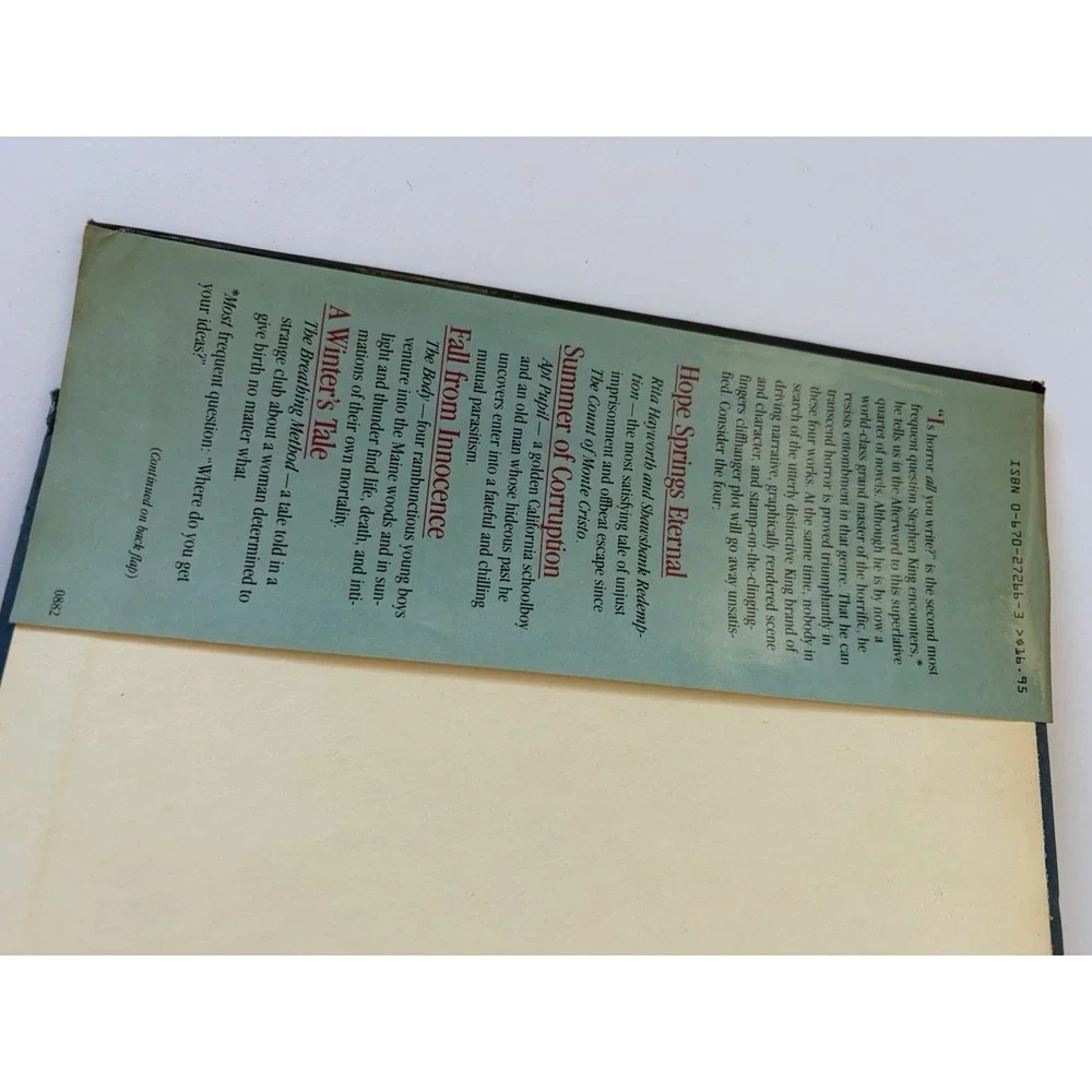 Stephen King‎ Different Seasons Hardcover W/ Dust Jacket First Edition 1982